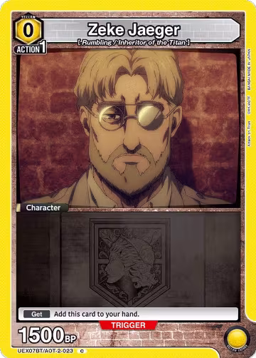 Zeke Jaeger (023) (Box Topper Foil) (UEX07BT/AOT-2-023), UEX07BT: Attack on Titan Vol. 2 — Union Arena card price