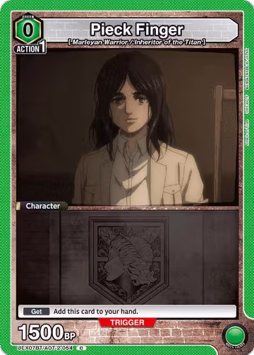 Pieck Finger (054) (Box Topper Foil) (UEX07BT/AOT-2-054), UEX07BT: Attack on Titan Vol. 2 — Union Arena card price