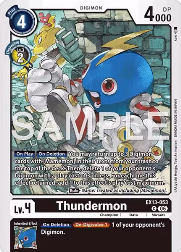 Thundermon (EX13-053 C), Chivalrous XIII — Digimon card price
