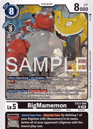 BigMamemon (EX13-059 R), Chivalrous XIII — Digimon card price