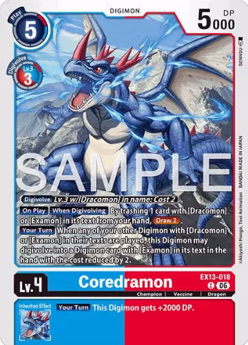 Coredramon - EX13-018 (EX13-018 C), Chivalrous XIII — Digimon card price