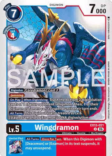 Wingdramon (EX13-021 U), Chivalrous XIII — Digimon card price