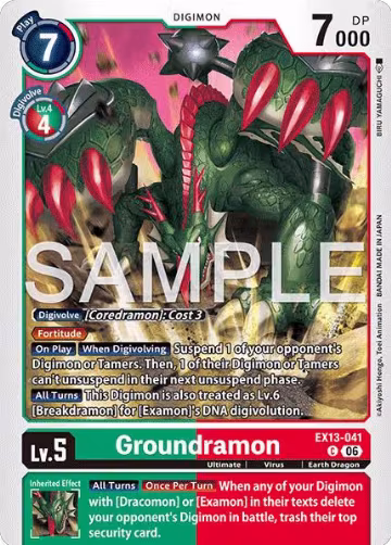 Groundramon (EX13-041 C), Chivalrous XIII — Digimon card price