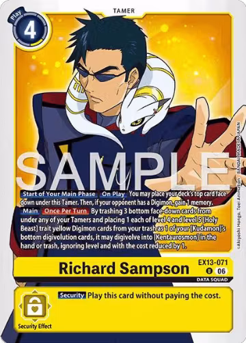 Richard Sampson (EX13-071 U), Chivalrous XIII — Digimon card price