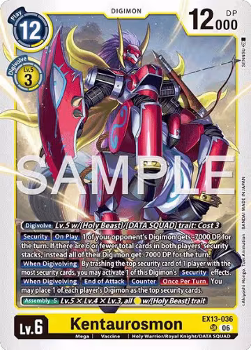 Kentaurosmon (EX13-036 SR), Chivalrous XIII — Digimon card price
