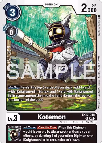 Kotemon (EX13-048 C), Chivalrous XIII — Digimon card price