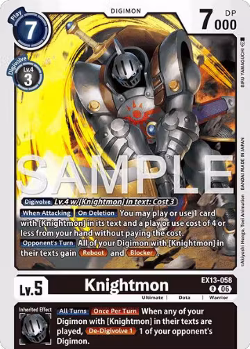 Knightmon (EX13-058 R), Chivalrous XIII — Digimon card price