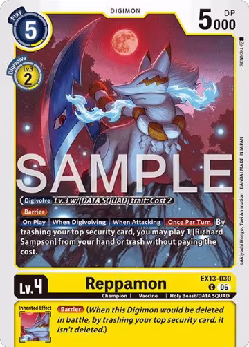 Reppamon (EX13-030 C), Chivalrous XIII — Digimon card price
