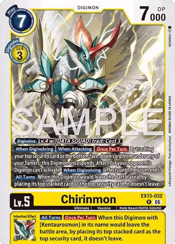 Chirinmon (EX13-032 R), Chivalrous XIII — Digimon card price