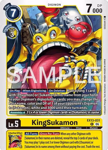 KingSukamon (EX13-031 R), Chivalrous XIII — Digimon card price