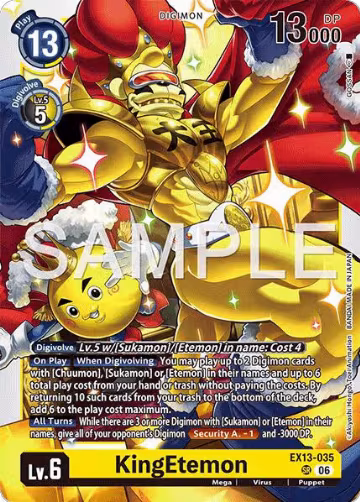 KingEtemon (EX13-035 SR), Chivalrous XIII — Digimon card price