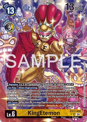 KingEtemon (Alternate Art) (EX13-035 SR), Chivalrous XIII — Digimon card price