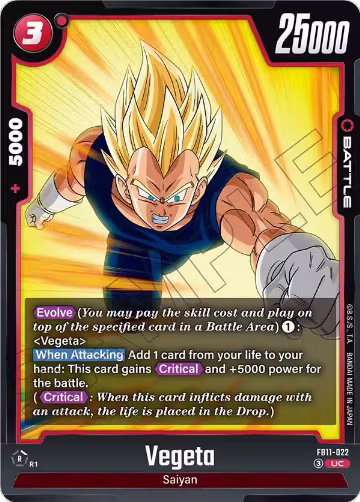 Vegeta - FB11-022 (FB11-022), Brightness of Hope — DB Fusion card price