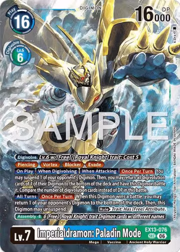 Imperialdramon: Paladin Mode (EX13-076 SEC), Chivalrous XIII — Digimon card price