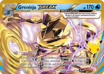 Greninja BREAK (41/122), 30th Celebration Classic Collection — Pokémon card price
