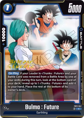 Bulma : Future - FB11-041 (FB11-041), Brightness of Hope Release Event Cards — DB Fusion card price
