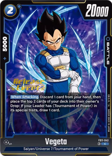 Vegeta - FB11-043 (FB11-043), Brightness of Hope Release Event Cards — DB Fusion card price