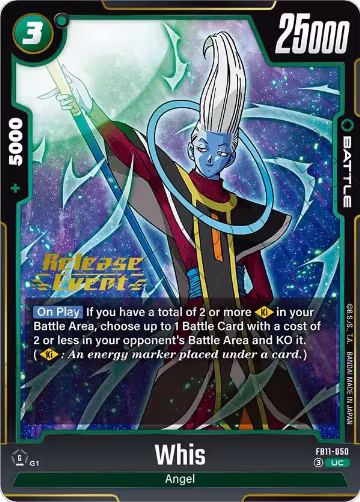 Whis - FB11-050 (FB11-050), Brightness of Hope Release Event Cards — DB Fusion card price