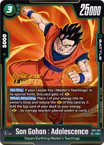 Son Gohan : Adolescence - FB11-067 (FB11-067), Brightness of Hope Release Event Cards — DB Fusion card price