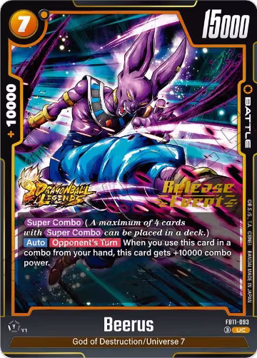 Beerus - FB11-093 (FB11-093), Brightness of Hope Release Event Cards — DB Fusion card price