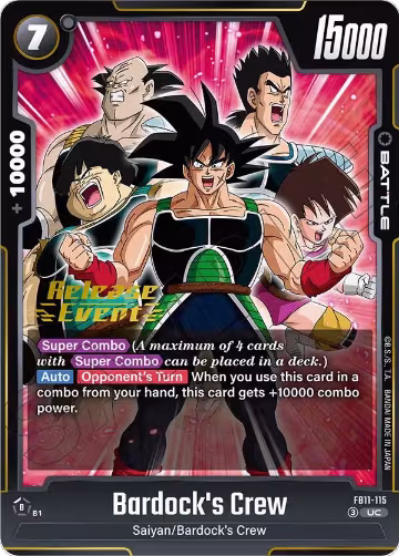 Bardock's Crew - FB11-115 (FB11-115), Brightness of Hope Release Event Cards — DB Fusion card price