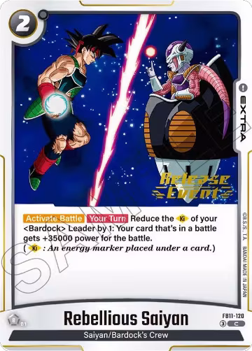 Rebellious Saiyan (FB11-120), Brightness of Hope Release Event Cards — DB Fusion card price
