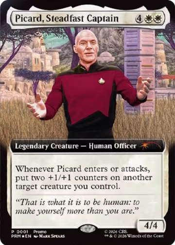 Picard, Steadfast Captain (Extended Art) (1), Media Promos — Magic card price