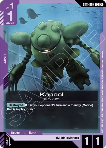 Kapool (ST11-009), Starter Deck 11: Aquatic Assault — Gundam card price