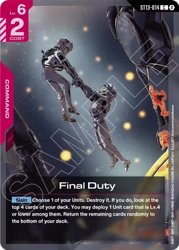 Final Duty (ST13-014), Starter Deck 13: Silent Barrage — Gundam card price