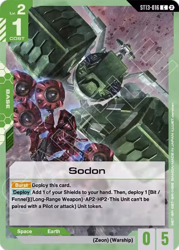 Sodon (ST13-016), Starter Deck 13: Silent Barrage — Gundam card price