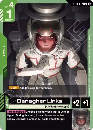 Banagher Links (ST14-012), Starter Deck 14: Heavy Dominion — Gundam card price