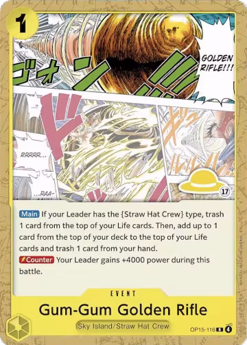 Gum-Gum Golden Rifle (Luffy Deck) (OP15-116), Set Sail Deck Set — One Piece card price