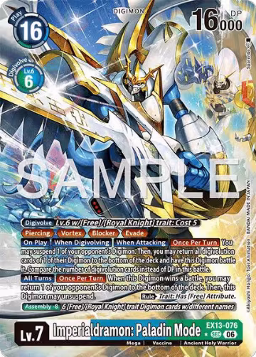 Imperialdramon: Paladin Mode (Alternate Art) (EX13-076 SEC), Chivalrous XIII — Digimon card price