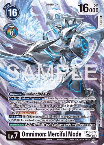 Omnimon: Merciful Mode (EX13-077 SEC), Chivalrous XIII — Digimon card price
