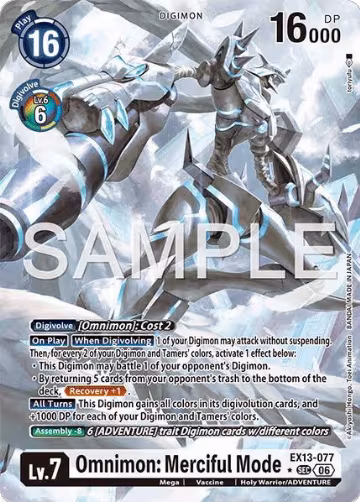 Omnimon: Merciful Mode (Alternate Art) (EX13-077 SEC), Chivalrous XIII — Digimon card price