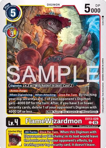 FlameWizardmon (EX13-029 C), Chivalrous XIII — Digimon card price