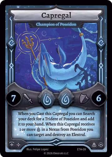 Capregal - Champion of Poseidon (ETH-09), Shattered Stars - Ethereal — Elestrals card price