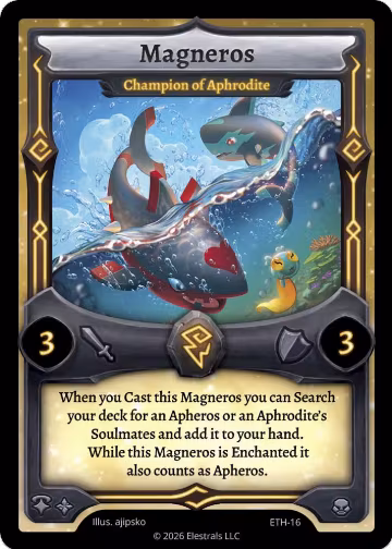 Magneros - Champion of Aphrodite (ETH-16), Shattered Stars - Ethereal — Elestrals card price