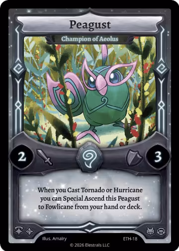 Peagust - Champion of Aeolus (ETH-18), Shattered Stars - Ethereal — Elestrals card price