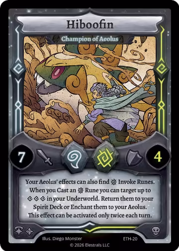 Hiboofin - Champion of Aeolus (ETH-20), Shattered Stars - Ethereal — Elestrals card price