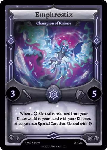 Emphrostix - Champion of Khione (ETH-26), Shattered Stars - Ethereal — Elestrals card price