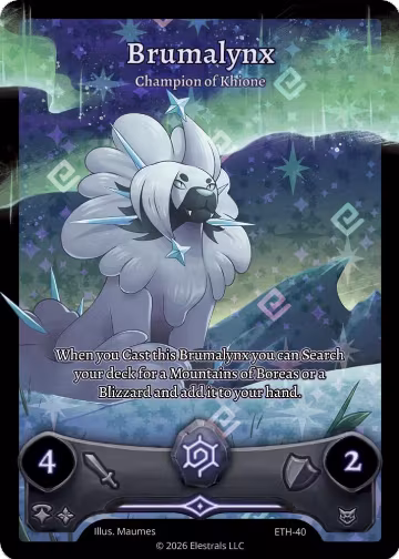Brumalynx - Champion of Khione (ETH-40), Shattered Stars - Ethereal — Elestrals card price