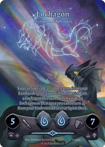 Lochagon - Champion of Aphrodite (ETH-62), Shattered Stars - Ethereal — Elestrals card price