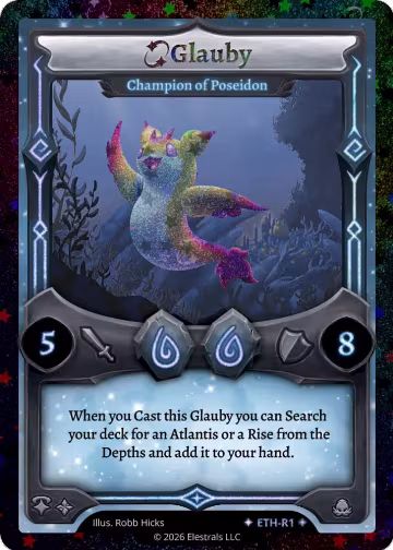 Glauby - Champion of Poseidon (Stellar) (ETH-R1), Shattered Stars - Ethereal — Elestrals card price