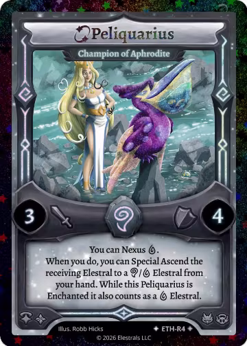 Peliquarius - Champion of Aphrodite (Stellar) (ETH-R4), Shattered Stars - Ethereal — Elestrals card price