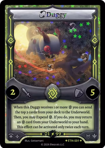 Duggy (Serialized) (ETH-S01), Shattered Stars - Ethereal — Elestrals card price
