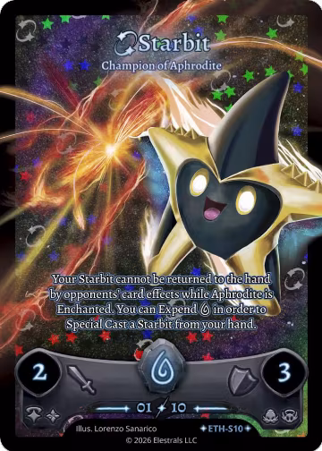 Starbit - Champion of Aphrodite (Serialized) (ETH-S10), Shattered Stars - Ethereal — Elestrals card price