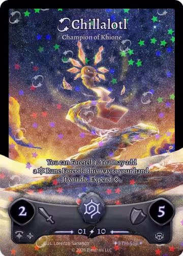 Chillalotl - Champion of Khione (Serialized) (ETH-S12), Shattered Stars - Ethereal — Elestrals card price