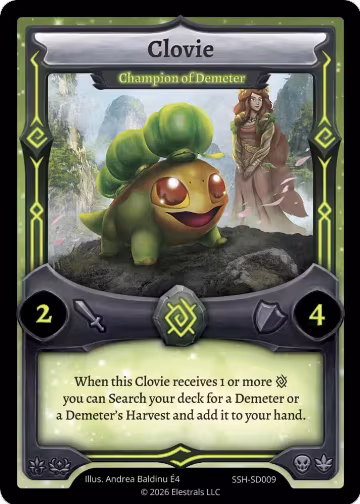 Clovie - Champion of Demeter (SSH-SD009), Divine Champions: Snowshade Starter Decks — Elestrals card price