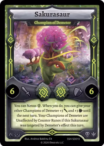 Sakurasaur - Champion of Demeter (SSH-SD010), Divine Champions: Snowshade Starter Decks — Elestrals card price
